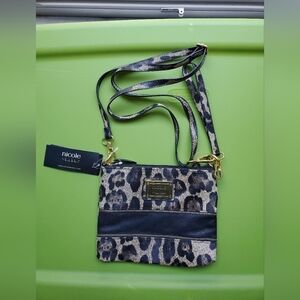 Nicole Miller Leopard Crossbody Purse